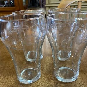 Vintage Rare Princess House Heritage #028B Set of 4 Crystal Coke Style Glasses